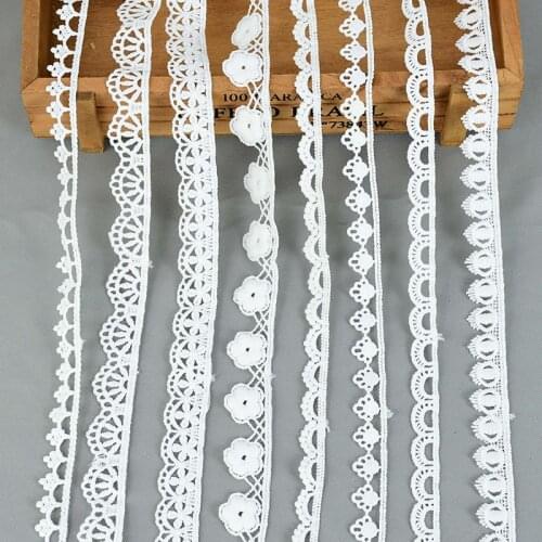 5yards White Lace Fabric Roll Flower Lace Trim Ribbon For Dress Garment Wedding Party Gift Wrapping DIY Sewing Craft Accessories