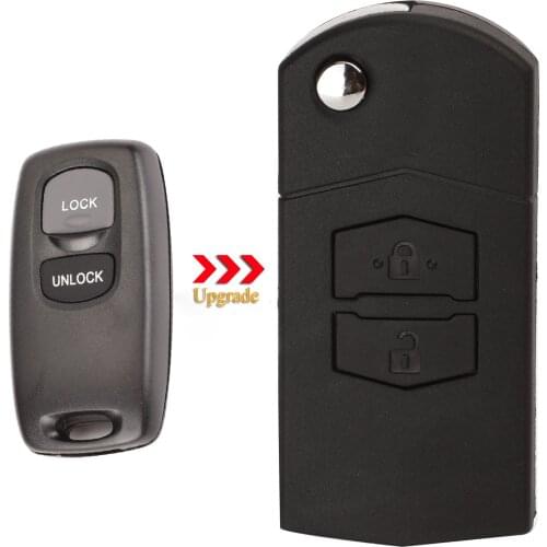 Kutery 2 Buttons Replacement Modified Flip Folding Remote Car Key Shell Case For Mazda 3 5 6 MPV Protege cx-5 Case Cover maz24