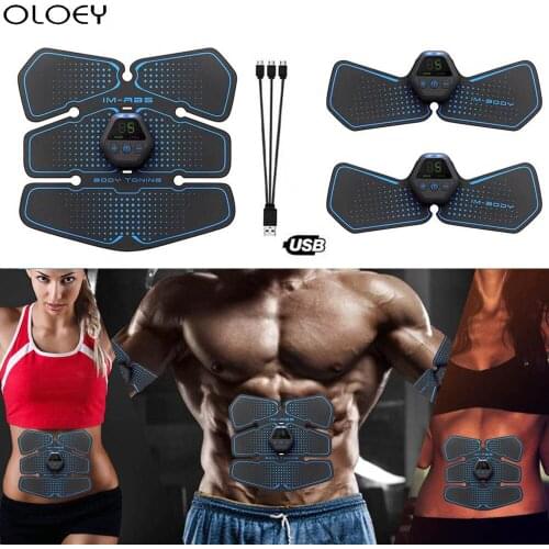 Abdominal Muscle Stimulator Toner Rechargeable Smart Abs Fitness Gear USB Charged Electrostimulation Exercise Home Gym Equipment