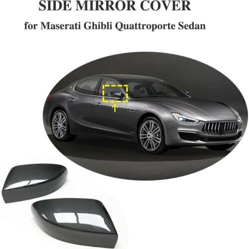 Dry Carbon Fiber Mirror Cover Fit For Maserati Ghibli Quattroporte 2017-2019 Rear View Mirror Cover Add On/Replacement Style