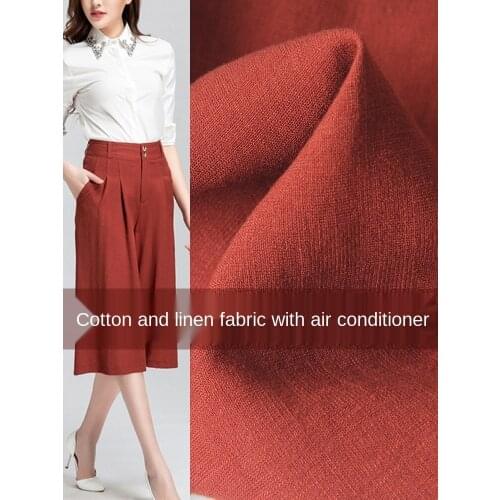 Thin solid color linen high-end linen fabric summer dress pants cotton linen fabric sewing fabric factory shop not out of stock
