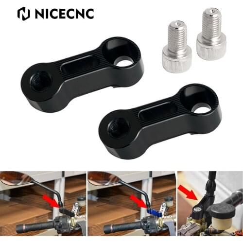 10mm 1.25mm Pitch Right-Hand Thread CNC Universal Aluminum Motorcycle M10 Mirror Mount Riser Extender Adapter Moto Accessories