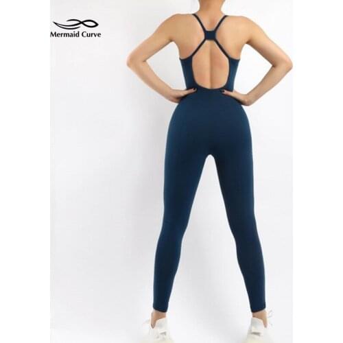 Women Sexy Back Hollow One-Piece High-Quality Elastic Gym Sleeveless Tight Jumpsuits Women In The Air Yoga Ballet Clothing