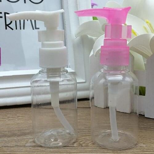 1Pc Portable 100ml Empty Clear Plastic Shampoo Press Pump Bottle Pet Accessory Refillable Lightweight Bottles Random Color