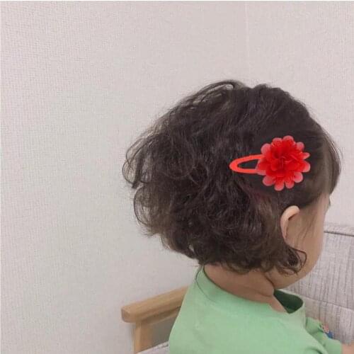10 Pcs Baby hair Chiffon Flower clips Newborn baby Hair clips Kids Mini girls Barrettes Accessories Hair Clips Hair R5S3