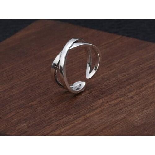 100% 925 Sterling Silver Tail Rings For Women Wedding Engagement Simple Ring Fashion Jewelry Opening Adjustable Rings Wholesale