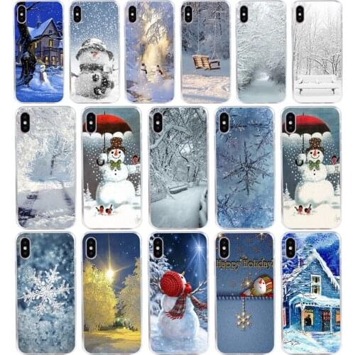188H Animated Winter snowman snow Soft Silicone Tpu Cover phone Case for iphone 5 5s se X XR XS Max case