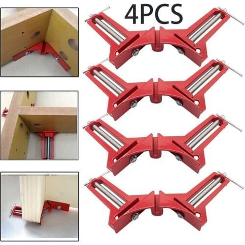 4Pcs 90 Degree Right Angle Clamp Photo Picture Frame Fixing Clip Set Aluminum Alloy DIY Woodworking Clamps