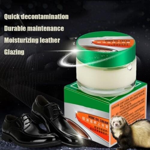 50ml Leather tools Pure Mink Oil Cream Shoes Care Cream For diy Leather Maintenance Shoe Polish leather craft Accessories