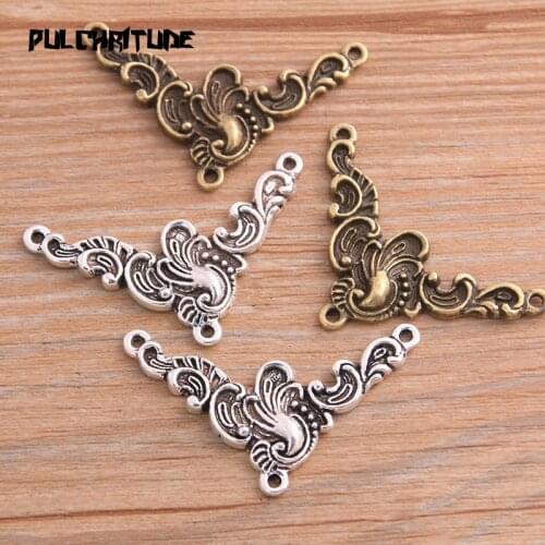 6pcs 24*43mm 2020 New Product Two Color Zinc Alloy Peacock Porous Connectors Jewelry Making DIY Handmade Craft