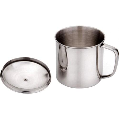Stainless steel water cup tea cup outdoor camping picnic coffee cup instant noodle cup with handle easy to clean tableware