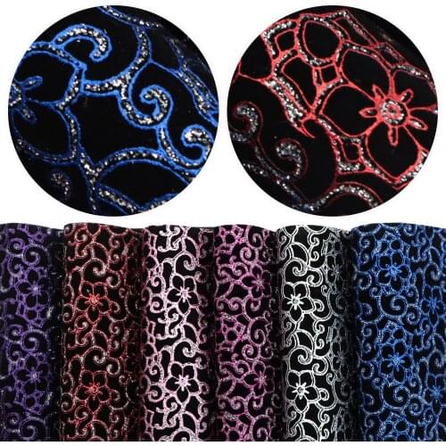 David accessories 6pcs/set 20*33cm Gold Glitter Faux Synthetic Leather Fabric, DIY Sewing Hairbow Bag Shoes Material,1Yc6335