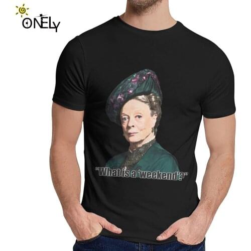 Men T Shirt Violet Crawley Downton Abbey Natural Cotton Leisure Round Neck Cartoon Print Short Sleeve