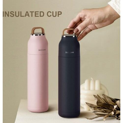 Insulated water bottle stainless steel double wall tumbler tea infuser bottle travel coffee mug vacuum thermos cup for kids
