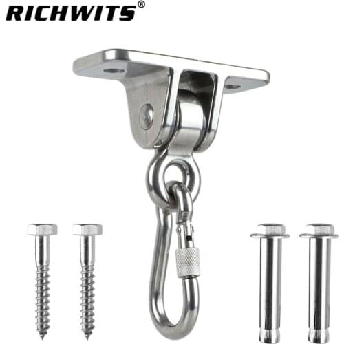 2 pieces swing accessories hammock hang kits with self-drilling bolt expansion bolt and carabiner hook with lock nut