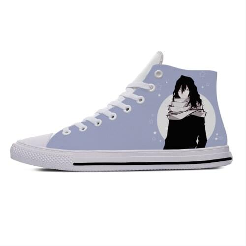 Japanese Anime Manga My Hero Academia Aizawa Shota Casual Cloth Shoes High Top Lightweight Breathable Print Men Women Sneakers