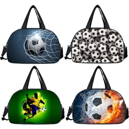 Cool Football Soccer Print Travel Tote Men Storage Bags Multifunction Duffle Bag Shoes Clothes Holder Handbag Gym Travel Bag