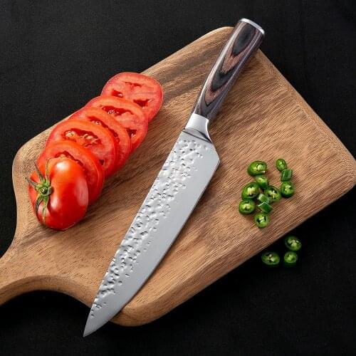 Kitchen Knife 8 inch Professional Japanese Chef Knives 7CR17 440C High Carbon Stainless Steel Meat Santoku Knife Dropshipping