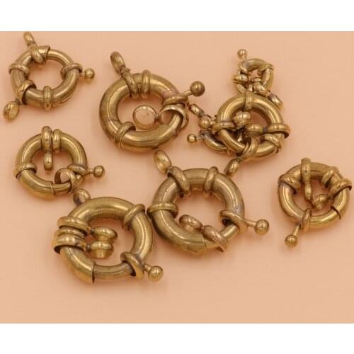 2pcs Brass Jewelry O-ring Snap Hook with Double "8" Ring Bracelet Necklace Connector Jewelry Hardware Accessories