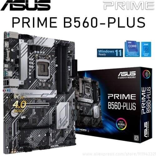 Asus LGA 1200 PRIME B560-PLUS B560 Motherboard PCI-E 4.0 4 DDR4 128GB 6 SATA III ATX Motherboard 1200 USB3.2 Gen2 Placa-mãe New