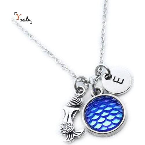 Resin Scale Mermaid Charm Necklace Mermaid Charm Jewelry MermaidLover Themed MermaidGifts Birthday Gifts