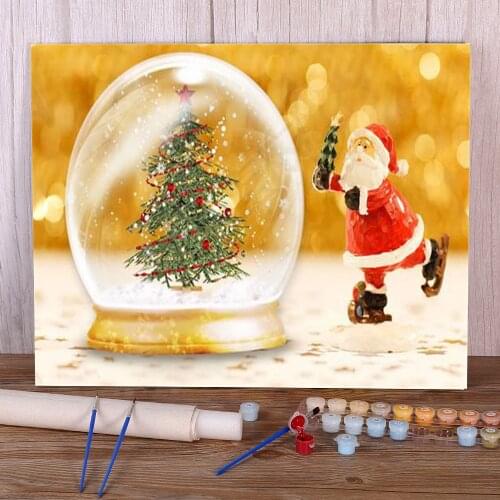Snow Globe DIY Painting By Numbers Kit Acrylic Paints 50*70 Boards By Numbers Paintings Crafts For Adults Art