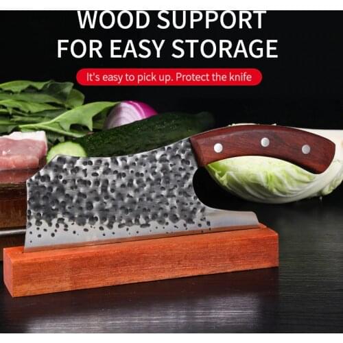 The New Kitchen Knives 7CR17 Forged Stainless Steel Chinese Cleaver Full Tang 8 Inch Chef Butcher Chopping Meat Slicing Knife