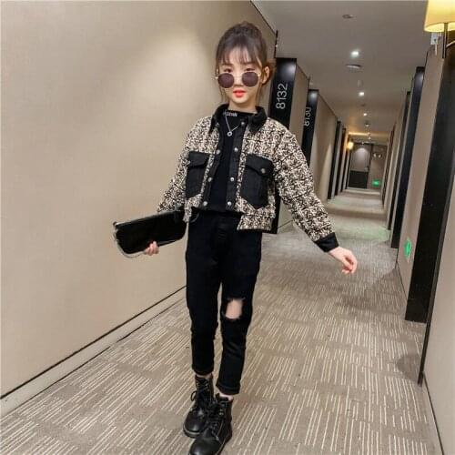 4-14 Year Toddler Girls Coat New Autumn Winter Fashion Baby Girl Woolen Jacket Outwear Warm Kid Childrens Coat