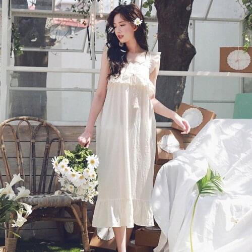 100% Cotton Sexy Lace Pajamas Set Mom Flower Pyjamas 2Piece/Set Long Nightdress Big Size Home Mom Summer Casual White Sleepwear