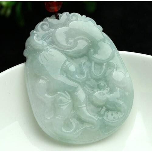 Natural Burma jadeite jade Ruyi pendant genuine home life luck money to men and women shall jade pendant