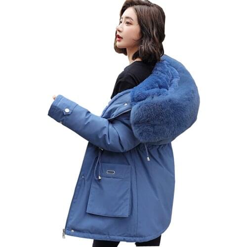 2021 Thick Womens Down Cotton Parka Coat New Fashion Velvet Warm Down Jacket Womens Winter Parka Winter Clothes Women Coat