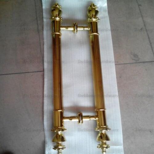European style retro shiny Gold color sliding glass door handles, durable door thick handles