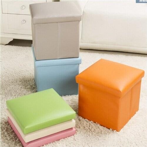 Storage Storage Stool Adult Storage Box Shoe Changing Stool Folding Stool Leather Ottoman Sofa Stool