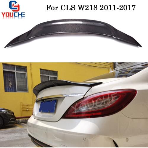 C218 R Style Rear Trunk Wing for Mercedes CLS W218 Sedan CLS350 CLS400 CLS500 2011 - 2017 Carbon Fiber Spoiler