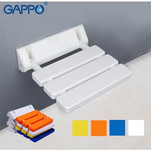GAPPO Bathroom Stool Cadeira Aluminium Alloy Wall Mounted Folding Shower Chair Elderly Toilet Shower Seat Disabled Waiting Chair