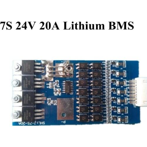 7s 24v 20A Electric Car 24V Lithium Battery Protection Board 7s Polymer Protection Board Operating Current 20A with A Balanced