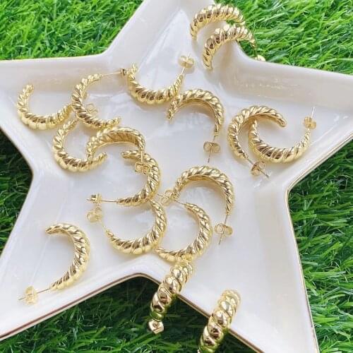 10 Pairs Gold Hoop earrings Round gold color metal Hoop earrings women Drop earrings Gift for women jewelry 51704