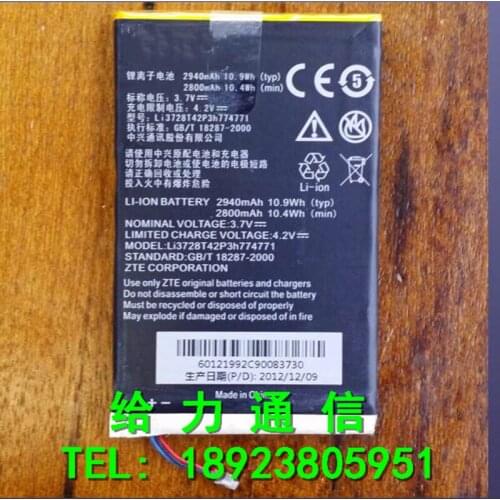 100% Original 2940mAh Li3728T42p3h774771 Battery For ZTE MF93E MF93 MF93D MF915 Phone with repairs tools