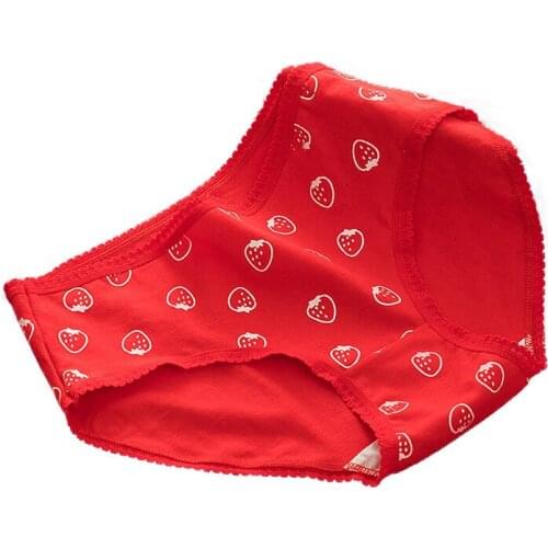 5PCS/LOT Panties Women Underwear Cute Sexy Lingeries Breathable women Briefs for Female Pants ladies natal year red Underpants