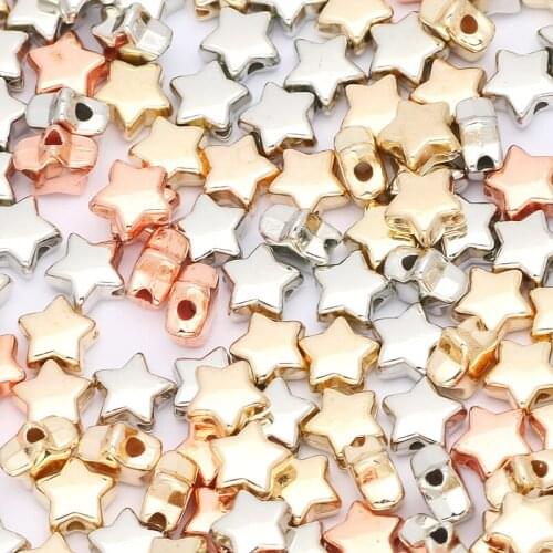 6x3mm 100/200/300/400/500Pcs Five-pointed Star Mixed Color CCB Loose Beads Accessories For Jewelry Making DIY Earrings Necklaces