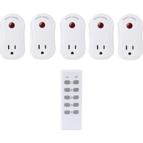 Wireless Remote Control Outlet ESPLENTY Smart Home Remote Control Set （5 Electrical Outlets + 1 Remote