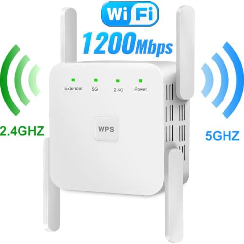 5Ghz Wireless WiFi Repeater 1200Mbps Router Wifi Booster 2.4G Wifi Long Range Extender 5G Wi-Fi Signal Amplifier Repeater Wifi