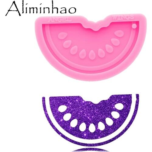 DY0534 Shiny Watermelon Keychain Mould Silicone Epoxy Resin Mold Necklace Jewellery Making