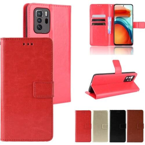 PU Leather Case for For Xiaomi Mi Poco X3 GT NFC F3 M3 MIX Fold 11 11i 11X Pro 10T Lite Crazy Horse Pattern Flip Wallet Cover