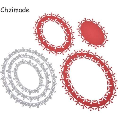 Chzimade 4Pcs/lot Round Circle Metal Cutting Dies 2021 Stencil Diy Scrapbooking Photo Album Card Paper Embossing Crafts