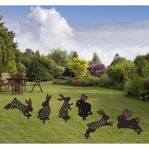 Rabbit Decorative Garden Stakes Halloween Yard Stakes Garden Decor Outdoor Statues Halloween Decorations