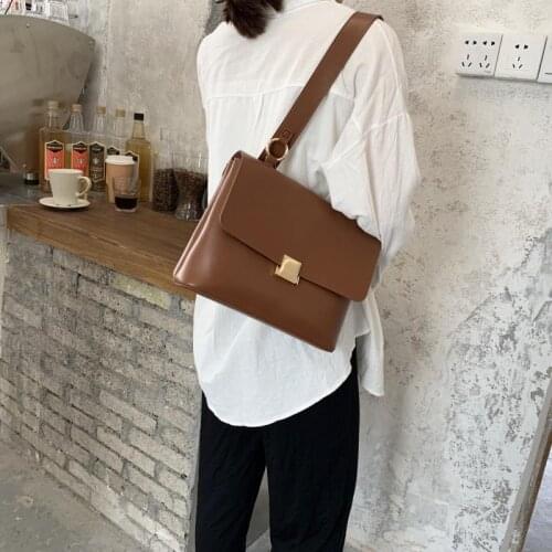 Designer Brand Chic Strap Female Handbags Luxury Pu Leather Crossbody Messenger Bag Large Purse Casual Retro Women Shoulder Bags
