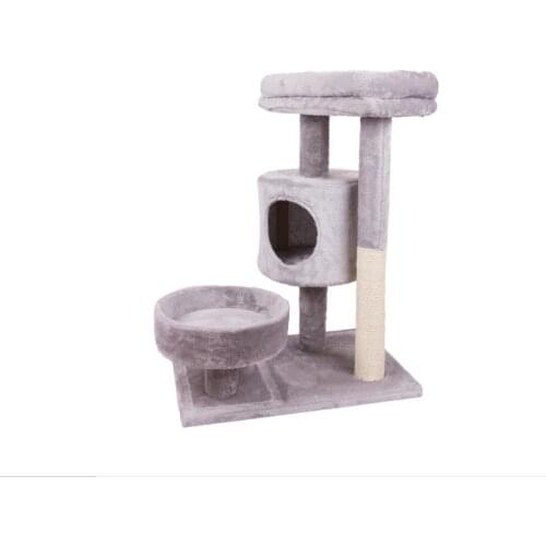 House-scratching post for cats with three sleeping places, BigHouse, gray