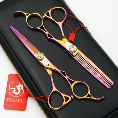 DRGSKL great colorful hair cut scissors 440C 5.5 inch professional hair hairdressing scissors top grade barber hair shears