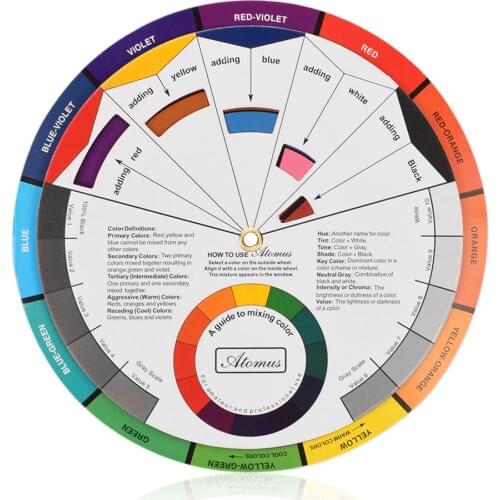 Dropshipping Tattoo Pigment Color Wheel Mix Round Nail polish Gel Palette Wheel Paper Card Eyebrow Lip Nail Art Salon Tool SMJ